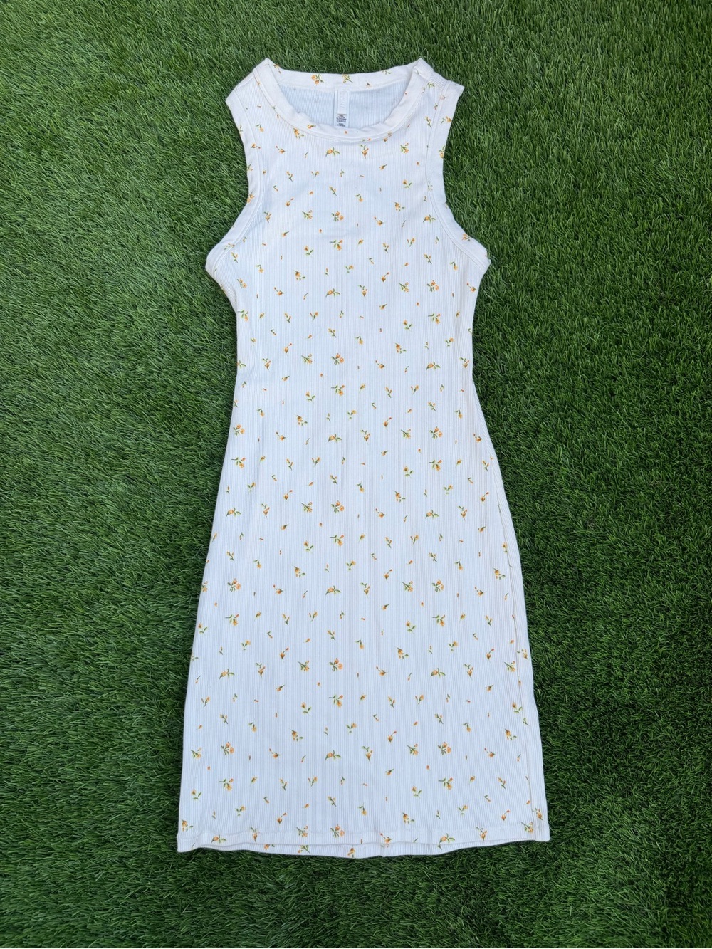 SKIMS Cotton Rib Tank Dress Marigold Rosebud Floral XS - Picture 4 of 8
